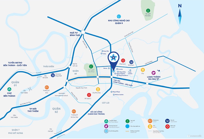 Bản đồ dự án Safira Khang Điền