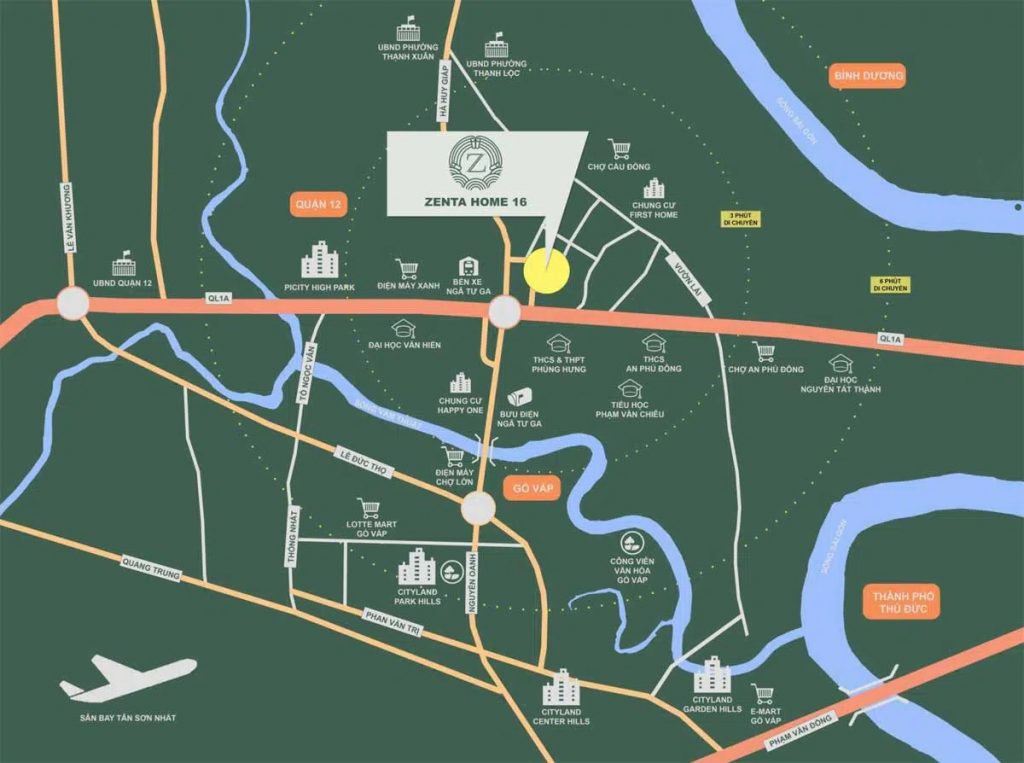 Bản đồ vị trí dự án Zenta Home 16