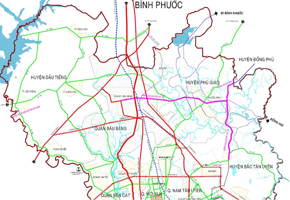 Bản đồ quy hoạch giao thông Bàu Bàng đến 2030