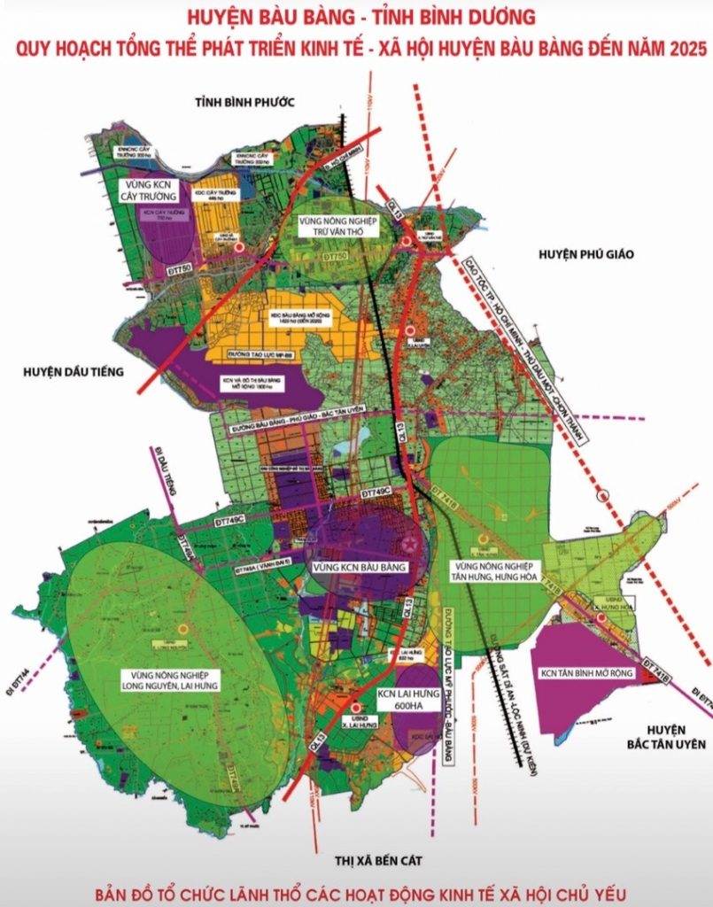 Quy hoạch tổng thể huyện Bàu Bàng, tiềm năng phát triển bất động sản Công Nghiệp