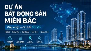 Ảnh đại diện bài viết tổng hợp các dự án bất động sản mới tại miền Bắc năm 2026, cập nhật thị trường Hà Nội, Hưng Yên, Hải Phòng, Bắc Ninh và Quảng Ninh...